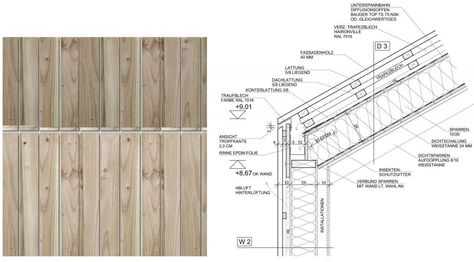 Vertical Timber Clad Roof - Roofing, Tiling & Slating - BuildHub.org.uk Roof Cladding, Wood Facade, Timber Architecture, Paint Your House, Timber Roof, Wood Roof, Wood Architecture, Wooden Structure, Wood Cladding