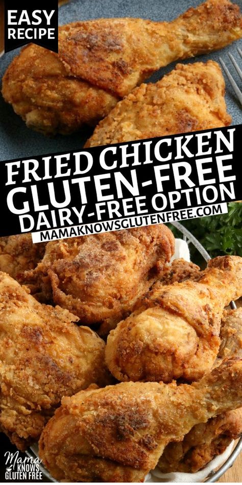 Gluten-free fried chicken in a basket. Southern Buttermilk Fried Chicken, Mama Knows Gluten Free, Buttermilk Fried Chicken Recipe, Gluten Free Dairy Free Recipes Dinner, Gluten Free Fried Chicken, Gluten Free Dairy Free Dinner, Gluten Free Chicken Recipes, Dairy Free Recipes Dinner, Gluten Free Main Dishes