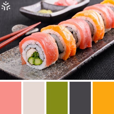 Paint Your House, Graphic Design Infographic, Sushi Bar, Food Delivery, Colour Palette, Good Eats, Rainbow Colors, Color Schemes, Color Palette