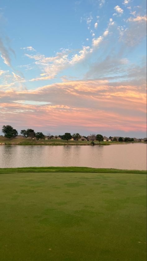 Working At A Golf Course Aesthetic, Golf Course Sunset, Golfing Aesthetic, Golf Aesthetic, Golf Course, Sweden Aesthetic, Golf With Friends, Golf Room, Summer Golf