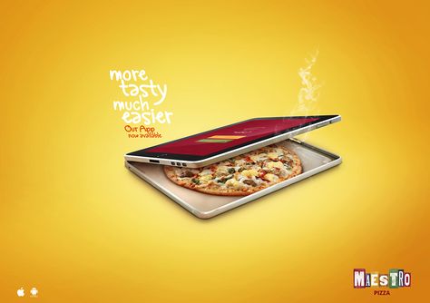 Maestro Pizza' Launching App on Behance Pizza Ads, Banking Advertising, Pizza App, Creative Marketing Campaign, Banks Advertising, Creative Pizza, Clever Advertising, Pizza Design, 광고 디자인