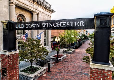 Winchester, Virginia, Old Town North Entrance. Town Entrance, Winchester Virginia, Winchester, Theme Park, Old Town, Virginia, Entrance, History