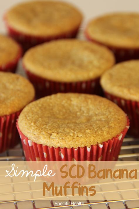 Simple Banana Muffins (SCD) - SpecificHealth Simple Banana Muffins, Specific Carbohydrate Diet Recipes, Raw Granola, Crohns Recipes, Banana Muffins Easy, Banana Diet, Grain Free Breakfast, Bad Carbohydrates, Scd Diet