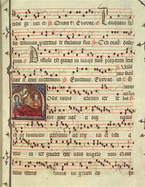 El antifonal de Poissya . LaTrobe University - Library: Medieval Music Database - Annual cycle of feasts of liturgical chant, liturgical polyphony and secular music of the late middle ages. Medieval Music Aesthetic, Middle Ages Aesthetic, Medieval University, Secular Music, Middle Ages Art, Angel Character, Gregorian Chant, Fairytale Book, Music Manuscript