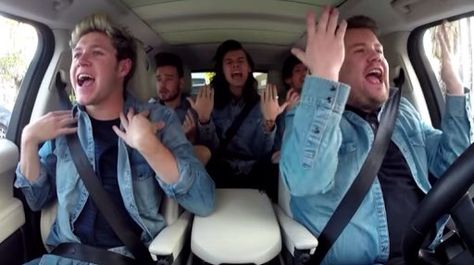 1D No Control - Carpool Karaoke with James Corden James Corden Carpool, One Direction Zayn Malik, Dancing In The Kitchen, Carpool Karaoke, No Control, James Corden, Car License, Liam Payne, Louis Tomlinson