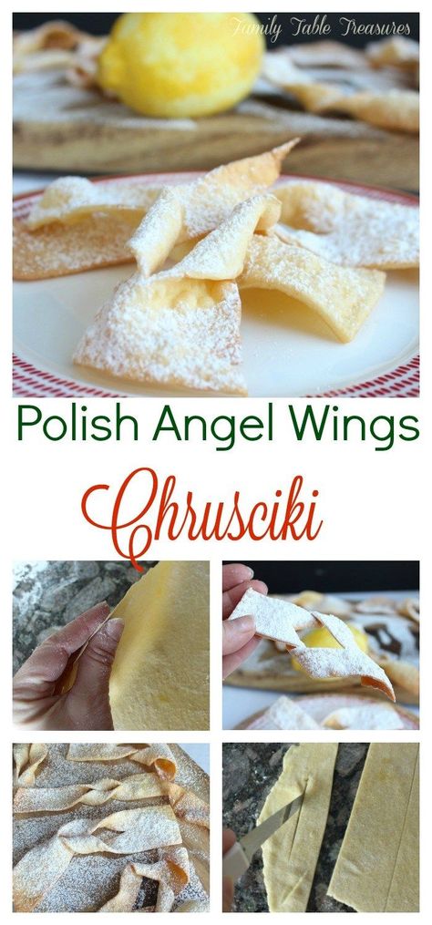 Polish Angel Wings {Chrusciki} Chrusciki Recipe, Angel Wing Cookies, Polish Cookies, Recipes For Easter, Polish Desserts, Cookies Light, Cooking Cookies, Family Table, Polish Recipes