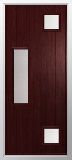 Composite door, Combo left in Rosewood. High quality, secure and in your choice of colours! Check out our new extended range and design your new composite door today with Just Value Doors. External Front Doors, Roof Lights, Composite Front Door, Bedroom Wardrobe, Main Door, Roof Light, Front Doors, Front Door, Roof