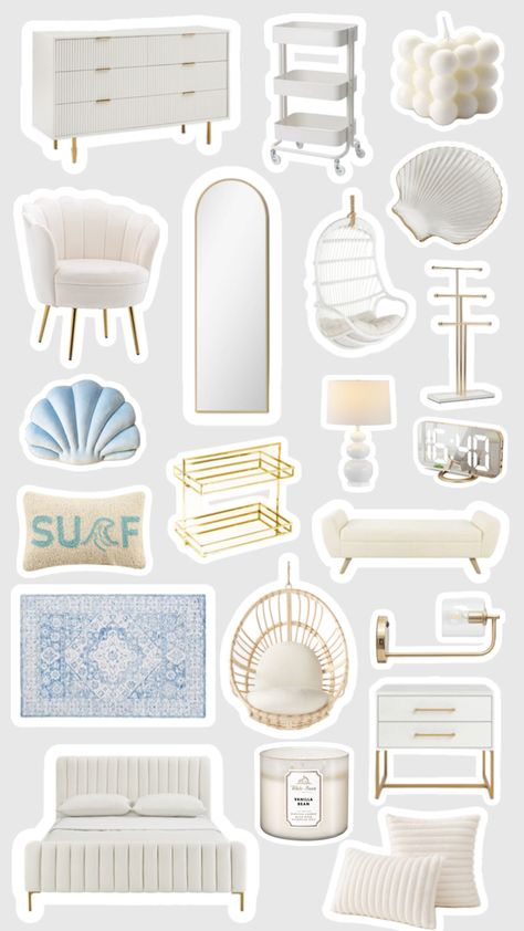 Comfy Room Ideas, Surf Room Decor, Coastal Room Decor, Ocean Room Decor, Organiser Cucina, Beachy Room Decor, Beach Room Decor, White Room Decor, Pinterest Room Decor