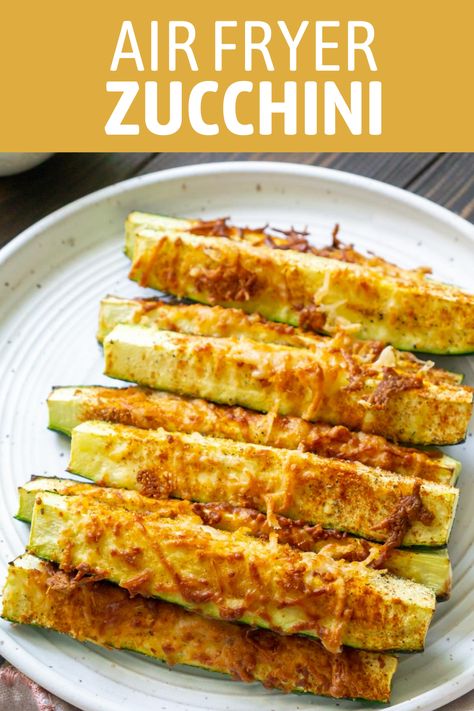 Parm Crusted Zucchini, Zucchini Wedges In Air Fryer, Parmasean Zucchini Air Fryer, Dash Diet Zucchini Recipes, Air Fryer Zucchini Recipe, Air Fryer Zucchini Spears, Zucchini Spears Air Fryer, Air Fryer Zucchini Fries No Breading, Airfryer Zucchini Recipes