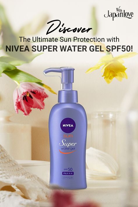 🌞This Japanese sunscreen is designed to effectively shield your skin from harmful UV rays. Its lightweight and non-greasy formula ensures a comfortable application, leaving your skin hydrated and protected. Suitable for all skin types, Nivea Super Water Gel SPF50 helps improve uneven skin texture, visible pores, and dullness. Experience the power of this skincare essential. #Sunscreen #SkinProtection #SummerEssentials #HealthySkin#JapanWithLove Japanese Sunscreen, Gel Sunscreen, Uneven Skin Texture, Perfect Skin Care Routine, Bath And Body Care, Japanese Products, Perfect Skin, Skin Texture, Uneven Skin