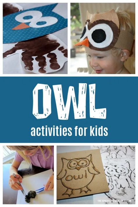 Adorable Owl Crafts & Activities for Kids - The Educators' Spin On It Owl Activities For Toddlers, Owl Baby Quilts, Owl Activities, Owl Costume, Owl Kids, Family Projects, Owl Books, Headband Tutorial, Football Theme