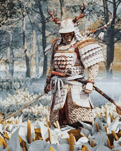 White Samurai, Real Samurai, Japanese Emperor, Samurai Concept, Cave Room, Japanese Art Samurai, Japanese Armor, Games Aesthetic, Star Wars Bounty Hunter