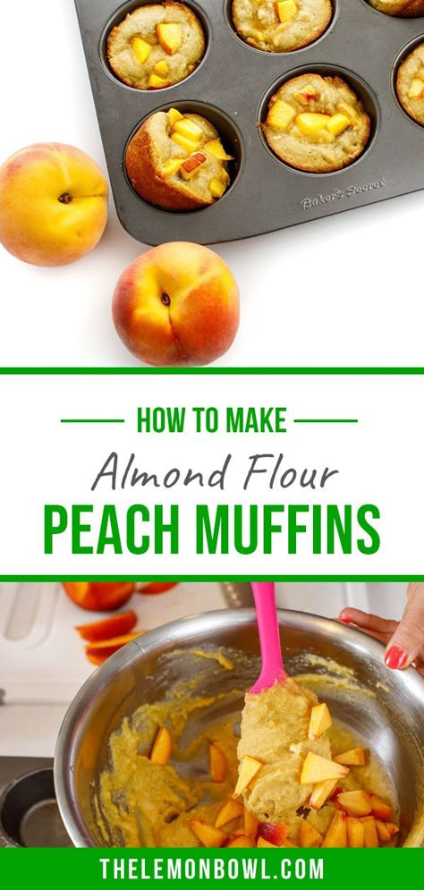 Keto Nectarine Recipes, Keto Peach Muffins, Gluten Free Nectarine Recipes, Peach Protein Muffins, Keto Peach Recipes, Low Carb Peach Recipes, Peach Breakfast Recipes Healthy, Nectarine Recipes Healthy, Breakfast Peach