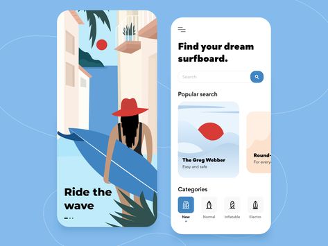 Surf App, Ui Ux Inspiration, Surf Store, Ux Inspiration, Ecommerce App, Ios Application, User Experience Design, Html Css, User Interface Design