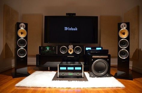 Bose Home Theater, Room Decor For Men, Audiophile Listening Room, Theater Room Design, Home Cinema Room, Best Home Theater, Home Theater Setup, Audio Room, Home Theater Rooms