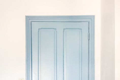 Old Wood Doors, Rustic Blue, Blue Door, Internal Doors, Door Frame, Old Wood, Wood Doors, Pastel Blue, Blue Glass