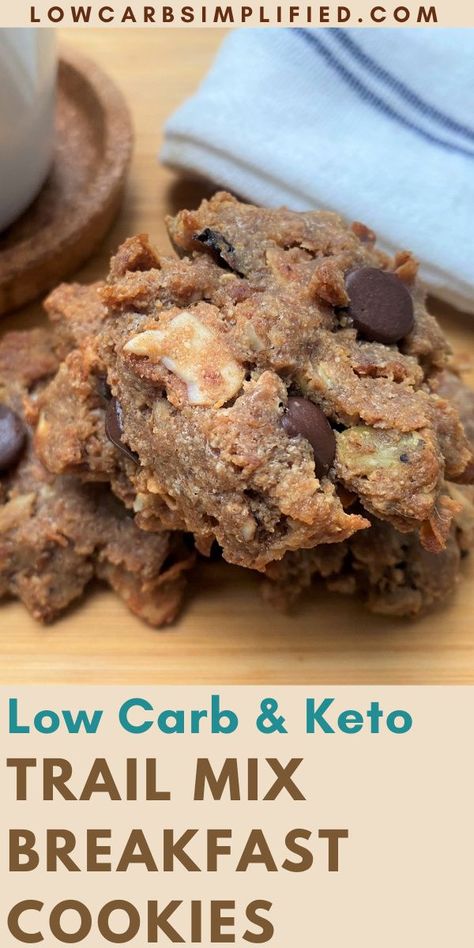 Keto Granola Cookies, Keto Breakfast Cookies Low Carb, Keto Trail Mix Low Carb, Low Carb Breakfast Cookies, Low Carb Breakfast Bars, Keto Breakfast Cookies, Thm Crockpot, Thm Cookies, Protein Breakfast Cookies