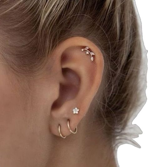 Ušný Piercing, Top Ear Piercing, 3 Ear Piercings, Minimalist Ear Piercings, Ear Peircings, Ear Piercing Studs, Ear Piercings Chart, Stained Glass Earrings, Ear Piercings Helix