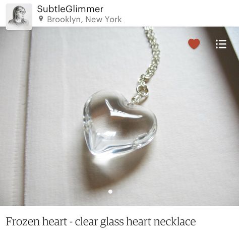 Glass Heart Necklace Outfit, Glass Heart Necklace, Clear Heart Necklace, Puff Heart Glass Necklace, Elegant Heart-shaped Clear Necklace, Elegant Glass Heart Pendant Necklaces, Clear Glass Heart Pendant Necklace, Clear Heart, Frozen Heart