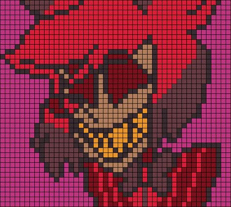 Alastor Radio, Halloween Wolf, Pixelated Art, Pixels Art, Diy Kandi, Perler Ideas, Pixel Drawing, Diy Perler Bead Crafts, Tapestry Crochet Patterns