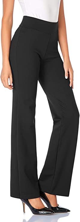 Amazon.com: TAPATA Business Casual Black, Bootcut Dress Pants, Best Work Pants, Office Business Casual, Yoga Dress, Work Pants Women, Look Formal, Classic White Shirt, Bootcut Pants