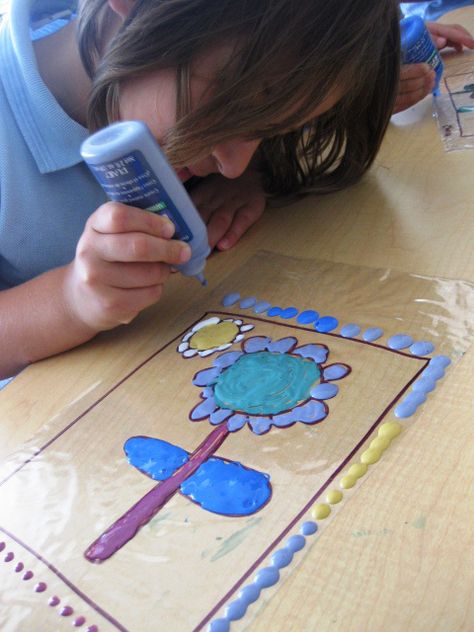 Stained Glass Art in Pre-K | Art Lessons For Kids Kindness Painting, Art Aprons, Pre K Art, Prek Crafts, Art Docent, K Art, Art Mediums, Art Lessons For Kids, Rain Rain