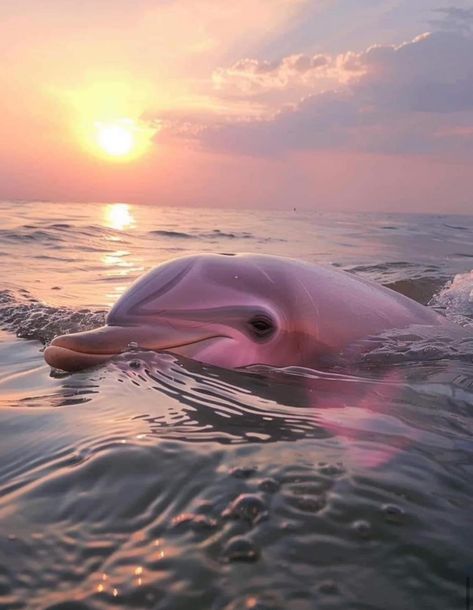 Mermaidcore Desktop Wallpaper, Beautiful Ocean Pictures, Pink Dolphin, Beautiful Sea Creatures, Ocean Pictures, Ocean Vibes, Pretty Animals, Cute Animals Images, Cute Wild Animals