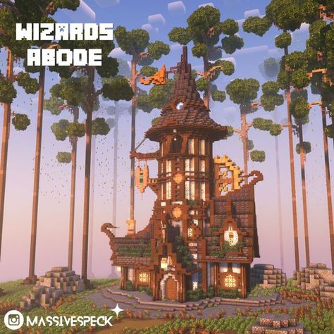 MassiveSpeck | mcbuilder 🌆 on Instagram: "Wizards Abode ========================== ⇒ Ahh a safe place for any wizard to live on. The house vanishes if intruders are nearby so no one will be able to find it. Let me know what you think of this build! ========================== 𝙁𝙤𝙧 𝙢𝙤𝙧𝙚 𝙖𝙬𝙚𝙨𝙤𝙢𝙚 𝙗𝙪𝙞𝙡𝙙𝙨! 〰 Follow @massivespeck 〰 ========================== 𝗩𝗲𝗿𝘀𝗶𝗼𝗻,𝗧𝗲𝘅𝘁𝘂𝗿𝗲 𝗣𝗮𝗰𝗸𝘀 𝗮𝗻𝗱 𝗦𝗵𝗮𝗱𝗲𝗿𝘀: ∝ Minecraft 1.19.2 ∝ Vanilla Tweaks ∝ Complementary Reimagined Mincraft Idea Witch House, Wizard Hut Minecraft, Witch Home Minecraft, Minecraft Wizard House Ideas, Wizard Minecraft Builds, Mc Witch House, Massivespeck Minecraft, Allay Minecraft Houses, Minecraft Wizard Castle