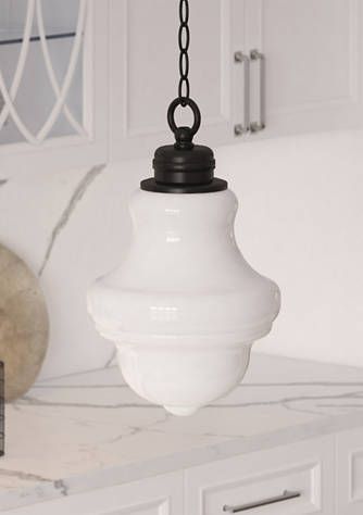 Over The Sink Pendant Light, Milk Glass Light Fixture, Boston Brownstone, Milk Glass Pendant, Milk Glass Pendant Light, Creek House, School House Lighting, Drum Pendant Lighting, House Lighting