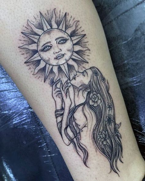 Virgo Tattoo Designs, Virgo Tattoo, Boho Tattoos, Goddess Tattoo, Inked Tattoo, Tattoo Project, Music Tattoo, Sun Tattoo, Piercing Tattoo