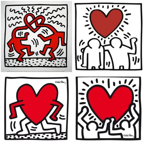 Keith Haring Heart, Keith Haring Poster, Vinyl Art Paint, Keith Haring Art, Pop Art Artists, Haring Art, Travel Collage, Doodle Art Journals, Magazine Collage