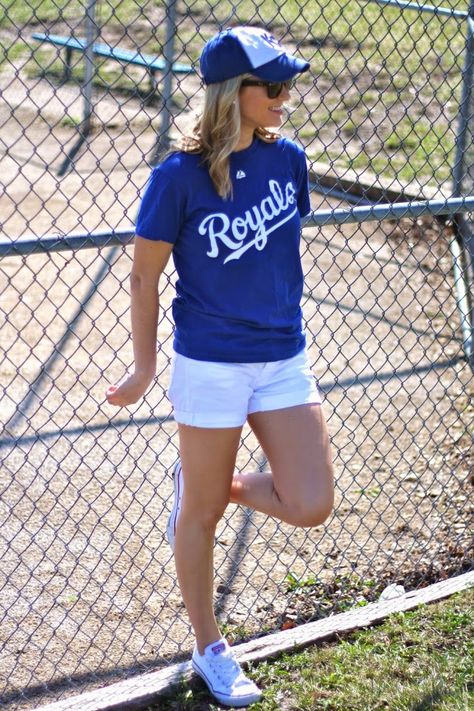 What to Wear to a Baseball Game | KANSAS CITY ROYALS Kansas City Outfits, Kansas City Royals Outfit Woman, Kc Royals Outfit Woman, Kansas City Royals Jersey, Kansas Sweatshirt, Kc Royals Baseball, Boys Uniforms, Gameday Dress, Royal Clothing