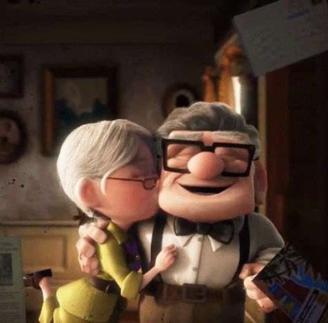 Ellie and Carl, Up Disney Kiss, Disney Up, Online Yoga Classes, Growing Old Together, Online Yoga, Beautiful Heart, Disney Love, Growing Old, New People