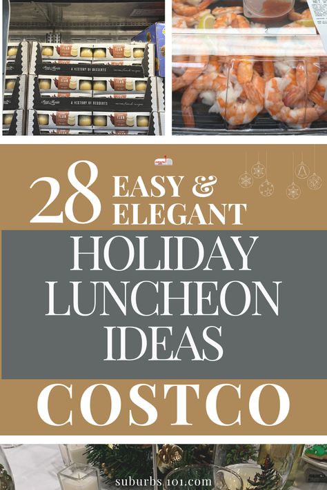 Looking for effortless Ladies Holiday Luncheon ideas? Costco has all the essentials to help you create an elegant and delicious holiday party spread. Whether you're planning a sit-down event or a buffet-style party, Costco has the perfect selection of party appetizers, main dishes, and desserts. Discover the best Holiday Ladies Luncheon ideas and Holiday Luncheon food ideas to make your party unforgettable. Winter Luncheon Menu Ideas Ladies, Costco Brunch Ideas, Holiday Luncheon Ideas, Lunch Catering Ideas, Luncheon Food Ideas, Holiday Lunch Ideas, Costco Party Food, Holiday Party Spread, Costco Party