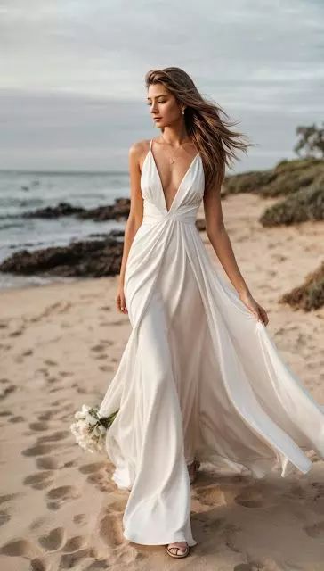 Top 30 Beach Wedding Dresses for a Perfect Seaside Ceremony Wedding Dresses Beach Wedding, Light Beach Wedding Dress, Wedding Dresses Simple Beach, Casual Beach Wedding Dresses Short, Second Wedding Dress Over 40 Beach, Boho Ethereal Wedding Dress, Beach Wedding Ideas Dresses, Beachy Wedding Dress Beach Styles, Beach Wedding Dress Casual