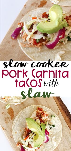 Slaw For Pork Carnitas, Slaw For Carnitas Tacos, Slaw For Carnitas, Pork Tacos Crockpot, Tacos With Slaw, Sausage Meals, Mexican Slaw, Pork Carnitas Tacos, Pork Entrees