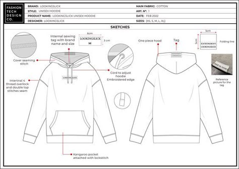 Hoodie tech pack on Behance Teck Pack Design, Hoodie Technical Sketch, Hoodie Design Template, Clothing Tech Pack, Techpacks Fashion, Hoodie Technical Drawing, Techpack Template, Hoodies Drawing, Hoodie Layout