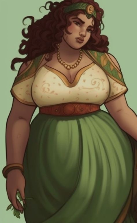 Plus Size Dnd Female, Plus Size Goddess Art, Plus Size Fantasy Art, Plus Size Dnd Character, Plus Size Character Art, Plus Size Elf, Plus Size Character Design, Chubby Female Character Art, Chubby Character Design