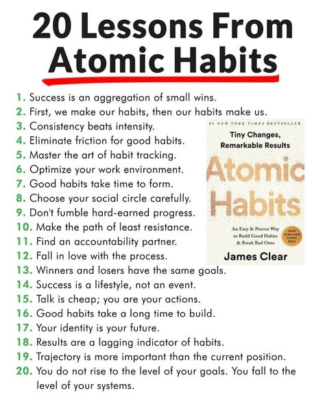 Small Habits, James Clear, Atomic Habits, Best Self Help Books, Self Development Books, Personal Improvement, Books For Self Improvement, Boost Productivity, Skills To Learn