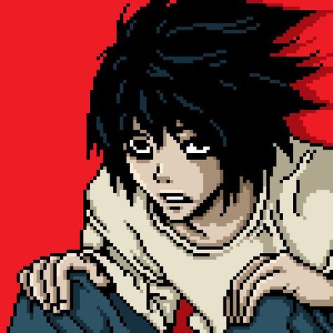 L From Deathnote, Background Cool, Anime Pixel, Piskel Art, Art Pixel, Pixel Art Background, 4 Tattoo, Arte 8 Bits, Scary Wallpaper