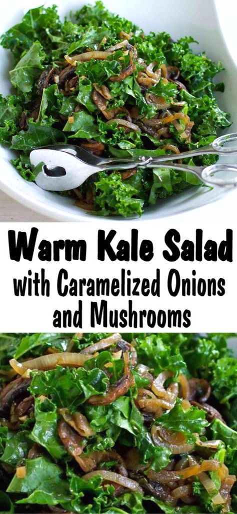 Mushrooms Salad, Warm Kale Salad, Caramelized Mushrooms, Healthy Dressing Recipes, Caramelized Onions And Mushrooms, Salad Kale, Sautéed Mushrooms, Mushroom Salad, Extra Protein