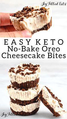 No Bake Oreo Cheesecake Bites, Keto No Bake, Oreo Cheesecake Bites, No Bake Oreo Cheesecake, Postre Keto, Joy Filled Eats, Thm Desserts, Low Carb Diets, Low Carb Dessert