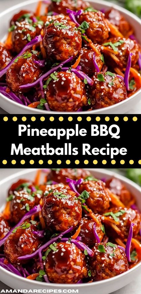 Searching for a unique dinner idea? These Pineapple BBQ Meatballs offer a tasty blend of flavors that's both satisfying and fun. Easy to make, they're a hit with kids and adults alike! Dinner Ideas Easy Beef, Pineapple Bbq Meatballs, Beef Ground Recipes, Tasty Ground Beef Recipes, Simple Ground Beef Recipes, Delicious Ground Beef Recipes, Bbq Meatball Recipe, Quick Beef Recipes, Ground Beef Meals