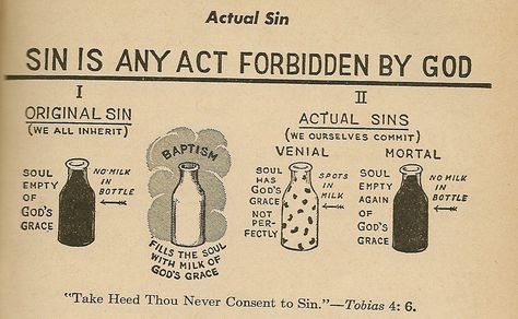 Original Sin and Actual Sins (Venial and Mortal) as explained by a drawing of milk bottles. (Baltimore Catechism) Jesus Sacrifice, Spiritual Formation, God Heals, Faith Formation, Catholic Kids, Religious Images, Religious Education, Catholic Quotes, Gods Grace