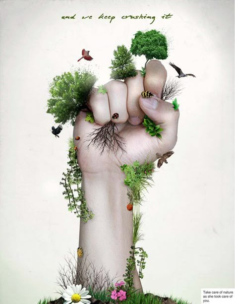 Ad promoting saving the environment. Save Mother Earth, Save Environment, Save Nature, Desain Editorial, Save Our Earth, Environment Day, Save Our Planet, Save The Earth, Tableaux Paysage