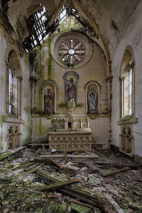 Take your troubles to the chapel | Fragments of Yesteryear | Flickr Overgrown Cathedral, Abandoned Church Aesthetic, Take Me To Church Aesthetic, Chapel Aesthetic, Chapel Windows, Ruined Cathedral, Abandoned Cathedral, Abandoned Chapel, Old Places