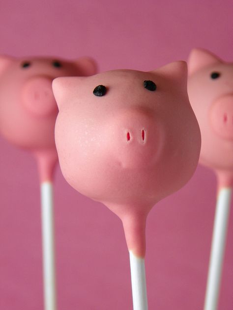 Pig Cake Pops | by The Cake Poppery Pig Cake Pops, Farm Pigs, Piggy Cake, Pop Cake, Pop Cakes, Pop Cupcakes, Cake Pop Ideas, Pig Cake, Pop Ideas