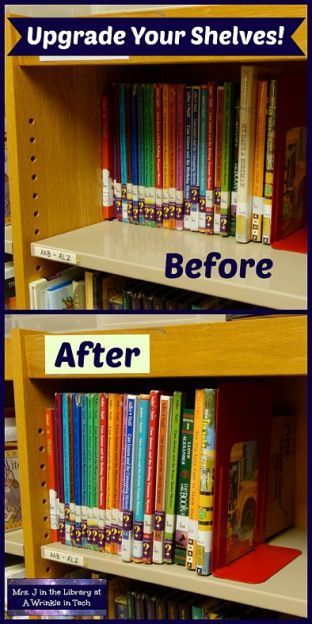 "What Worked" Wednesday: How to Keep Books Visible on Library Shelves | Mrs. J in the Library #MrsJintheLibrary #bookshelf #library #management #books #organization Books Organization, Bookshelf Library, Elementary Librarian, Shelf Length, School Library Decor, Library Management, Man Cut, Classroom Library Organization, Library Lesson Plans