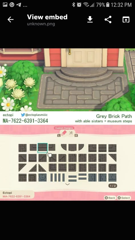 Animal Crossing Ground Patterns Code, Animal Crossing Collin Path, Stone Pathway Animal Crossing, Animal Crossing Design Codes Paths Stone, Acnh Neighborhood Paths, Acnh Pathway Codes, Acnh Space Filler Codes, Acnh Pattern Sol, Sidewalk Acnh Code