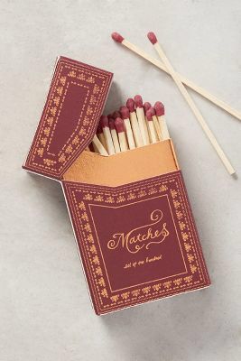 Small details like these matches really make a space great Matches Aesthetic, Cute Matches, Restaurant Matches, Box Of Matches, Decorative Matches, Match Design, Match Boxes, Match Striker, Custom Matches